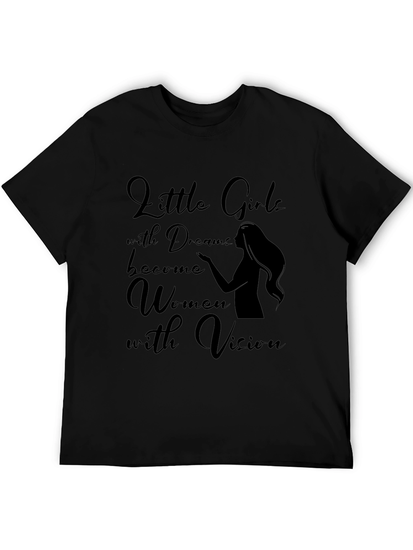 Little Girls Women with Vision Black T-Shirt