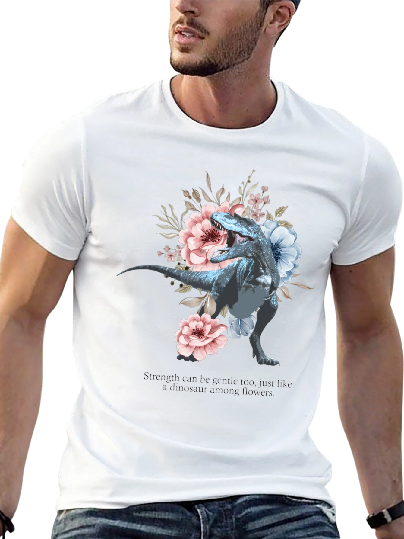 Dino & Floral Graphic Tee