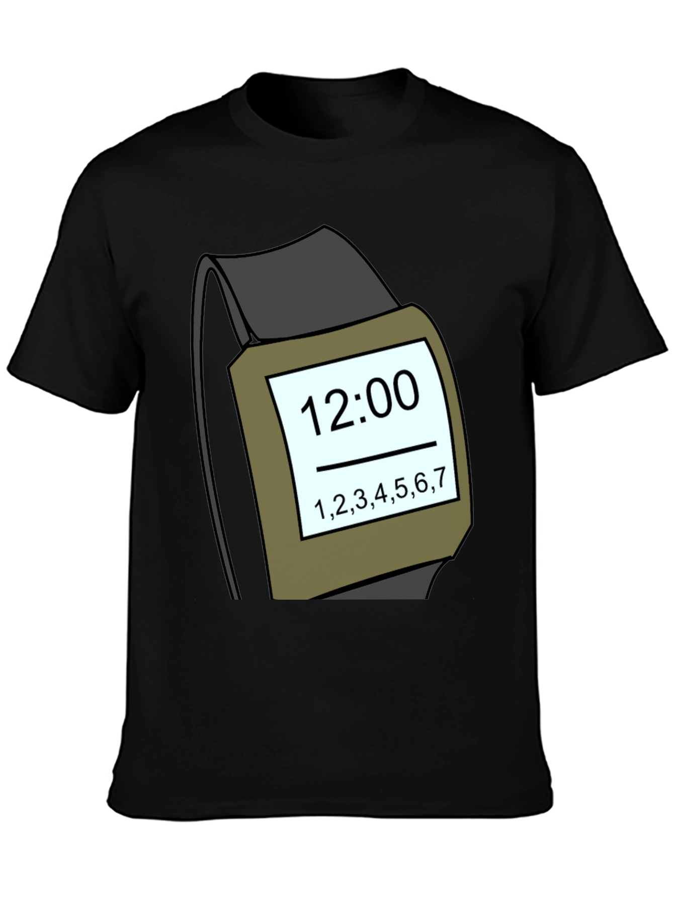 Funny Smartwatch Graphic Tee - Time Display T-Shirt