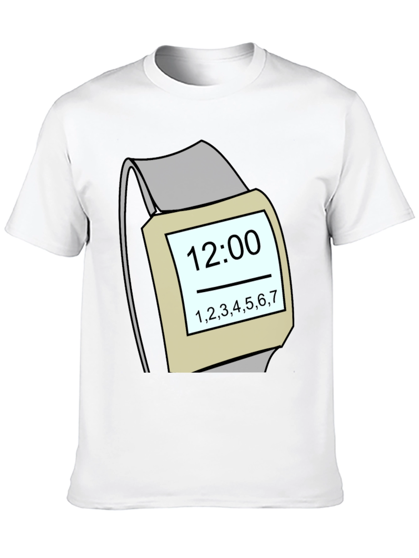 Funny Smartwatch Graphic Tee - Time Display T-Shirt