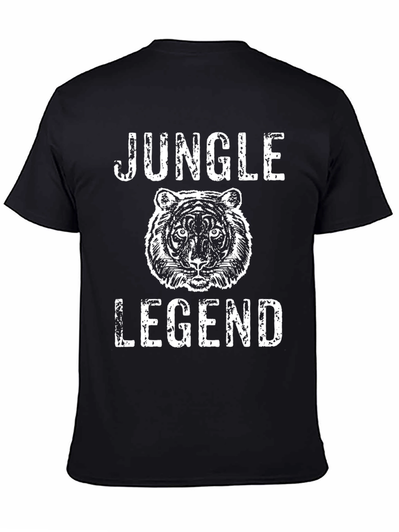 Jungle Legend Graphic Tee - Black Cotton T-Shirt