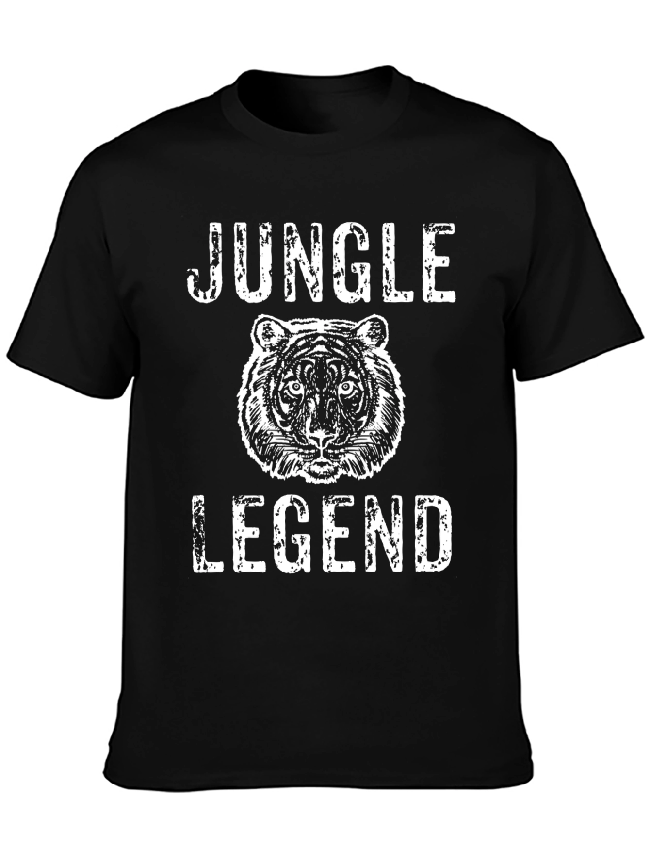 Jungle Legend Graphic Tee - Black Cotton T-Shirt