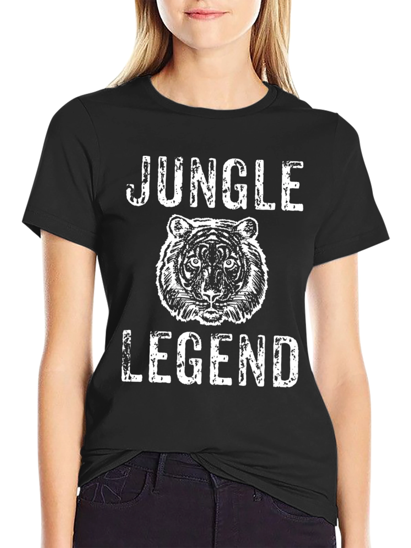 Jungle Legend Graphic Tee - Black Cotton T-Shirt