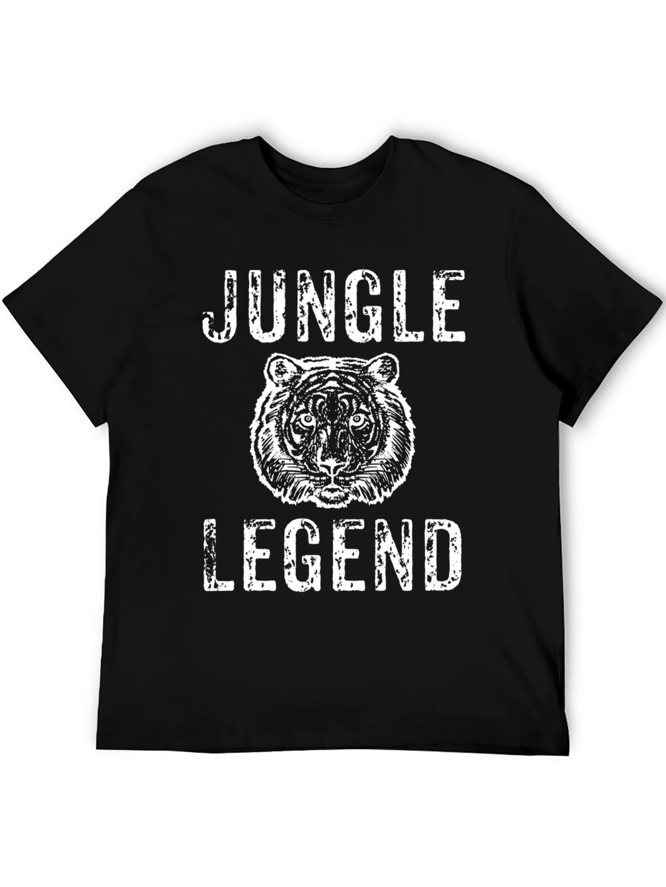 Jungle Legend Graphic Tee - Black Cotton T-Shirt