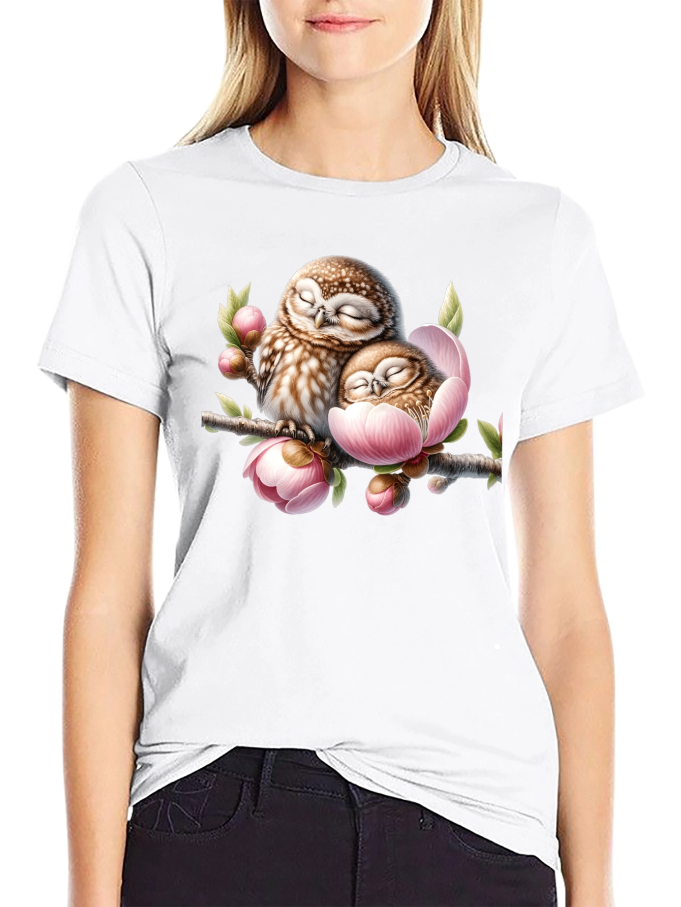 Owl & Blossom Graphic Tee