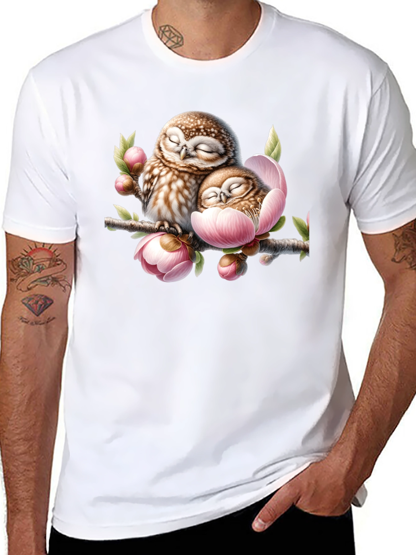 Owl & Blossom Graphic Tee