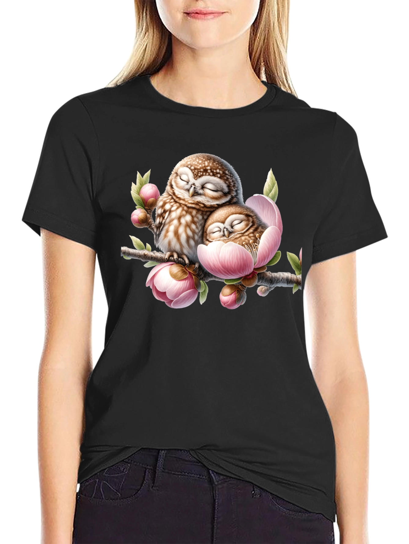 Owl & Blossom Graphic Tee