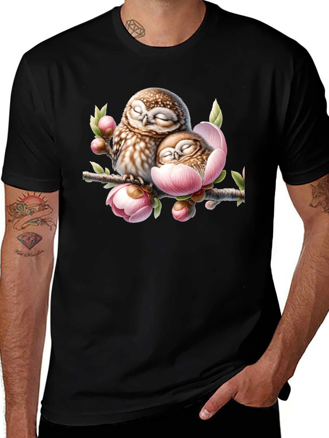 Owl & Blossom Graphic Tee