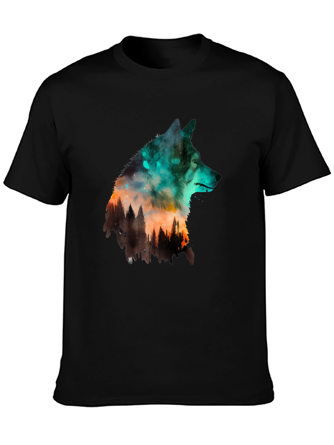 Wolf Silhouette Graphic Tee - Nature Inspired Design