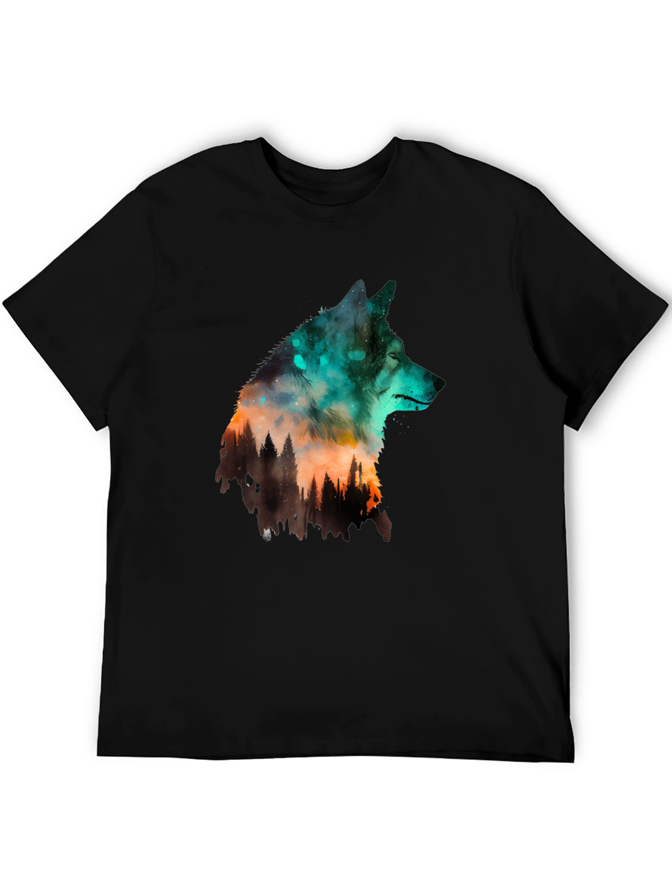 Wolf Silhouette Graphic Tee - Nature Inspired Design