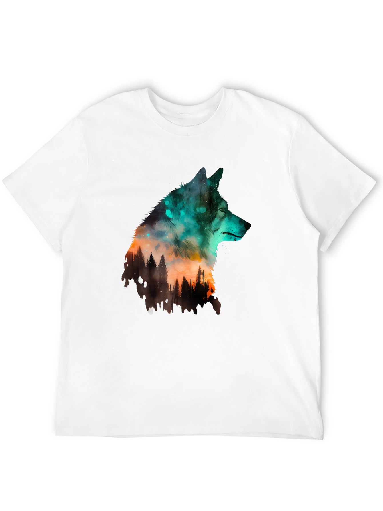 Wolf Silhouette Graphic Tee - Nature Inspired Design