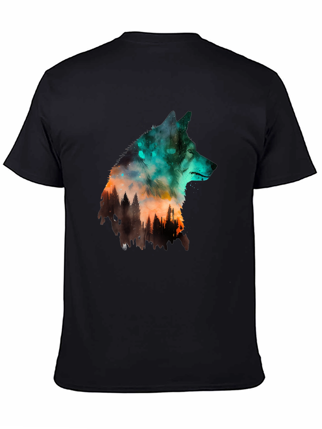 Wolf Silhouette Graphic Tee - Nature Inspired Design
