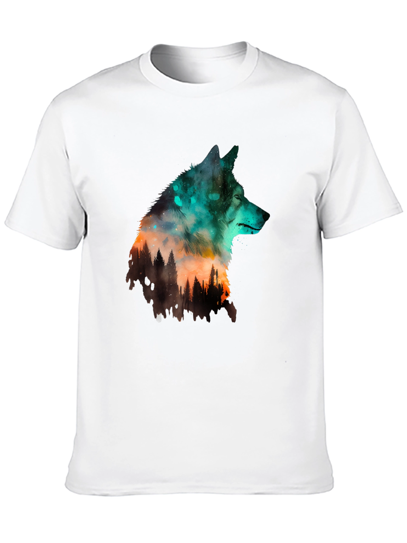 Wolf Silhouette Graphic Tee - Nature Inspired Design