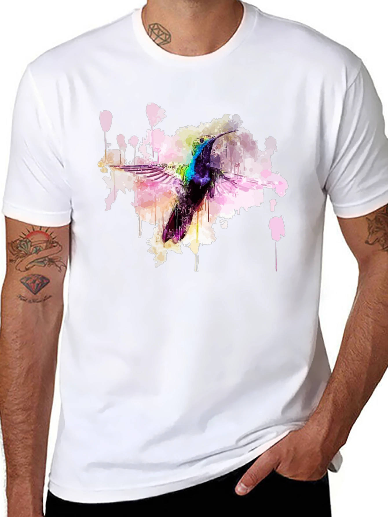 Hummingbird Watercolor Graphic T-Shirt