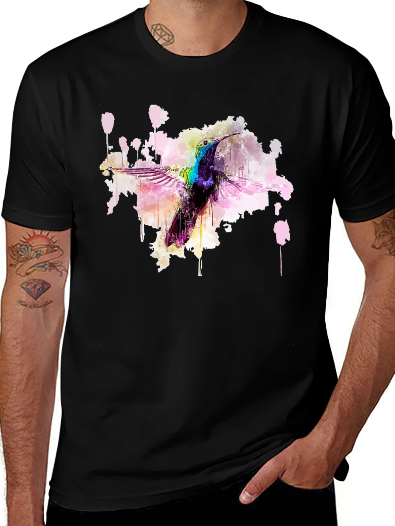 Hummingbird Watercolor Graphic T-Shirt