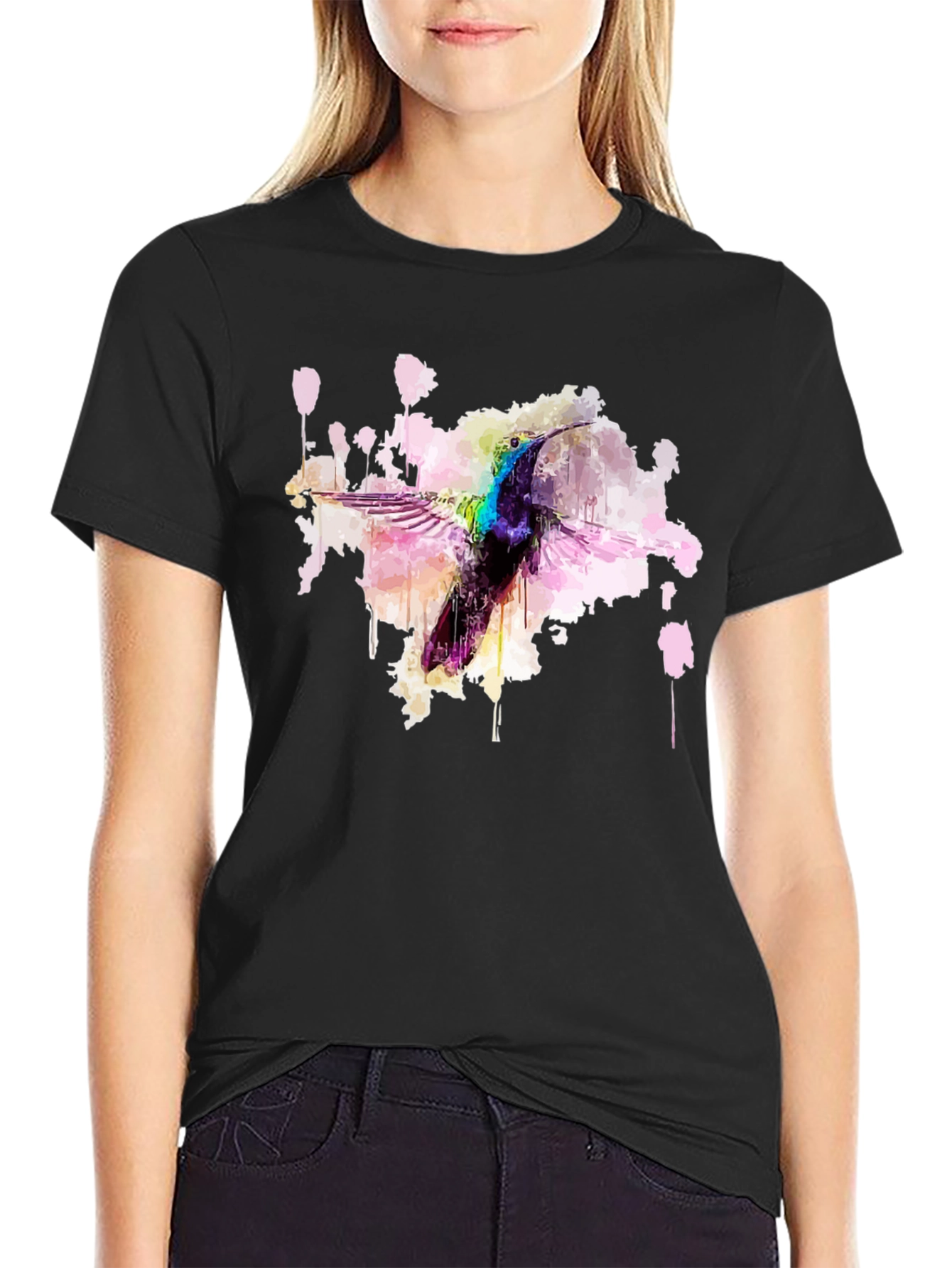 Hummingbird Watercolor Graphic T-Shirt