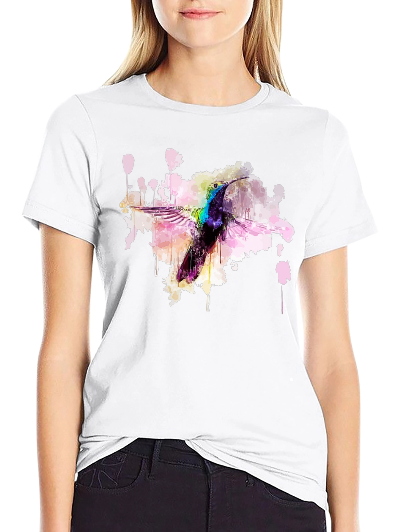Hummingbird Watercolor Graphic T-Shirt