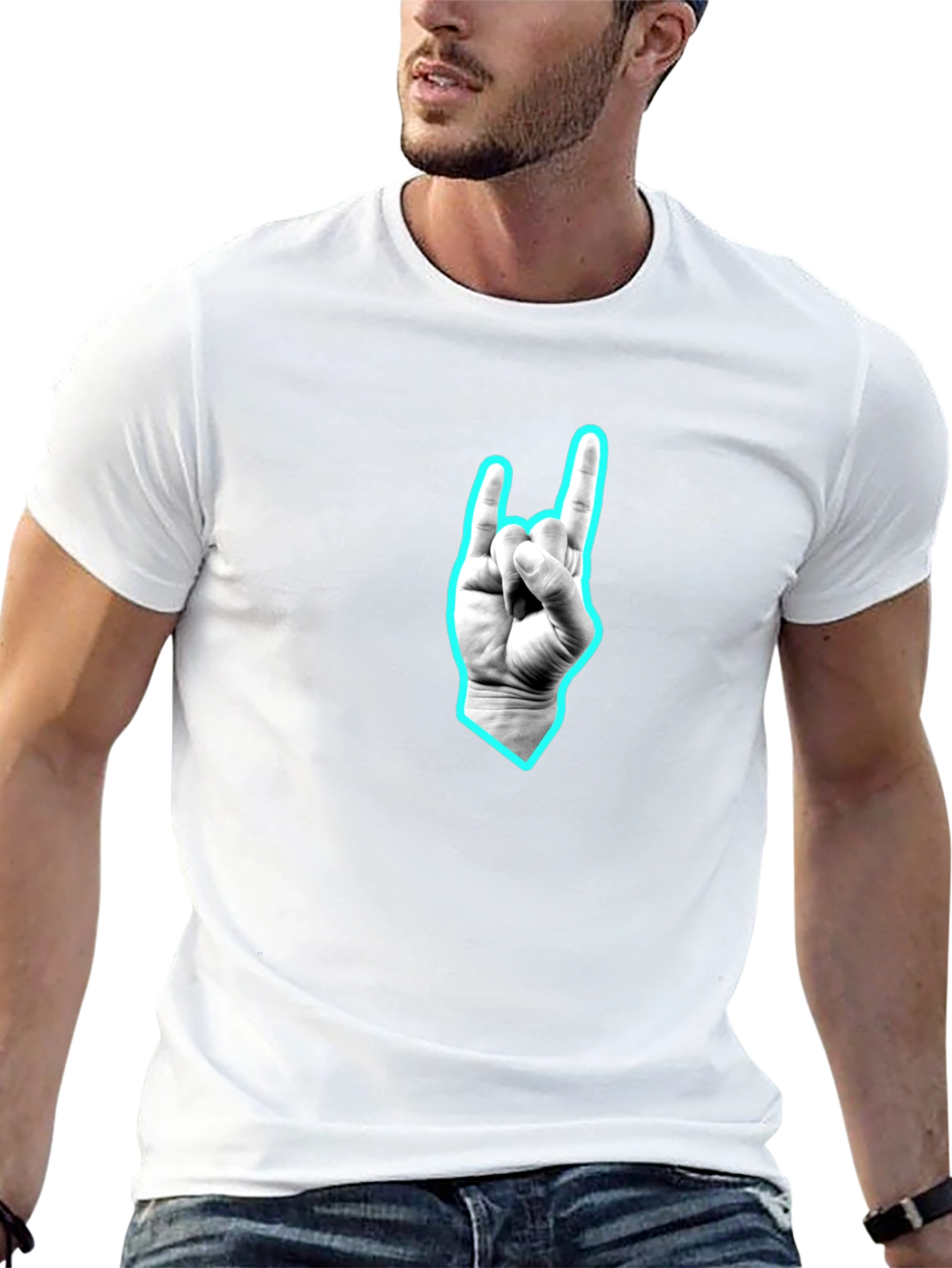 Black Graphic Tee - Rock On Hand