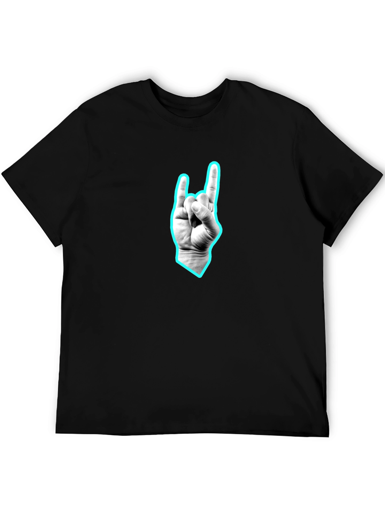 Black Graphic Tee - Rock On Hand