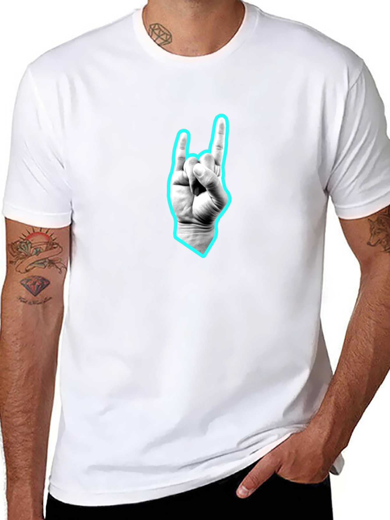 Black Graphic Tee - Rock On Hand