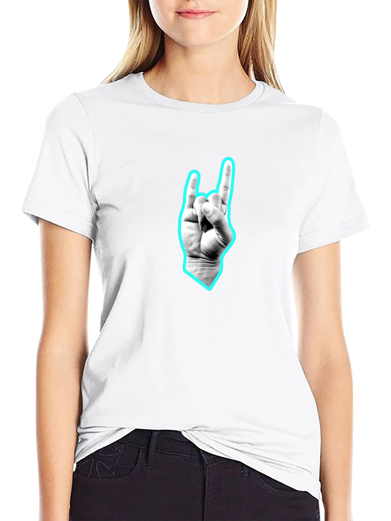 Black Graphic Tee - Rock On Hand