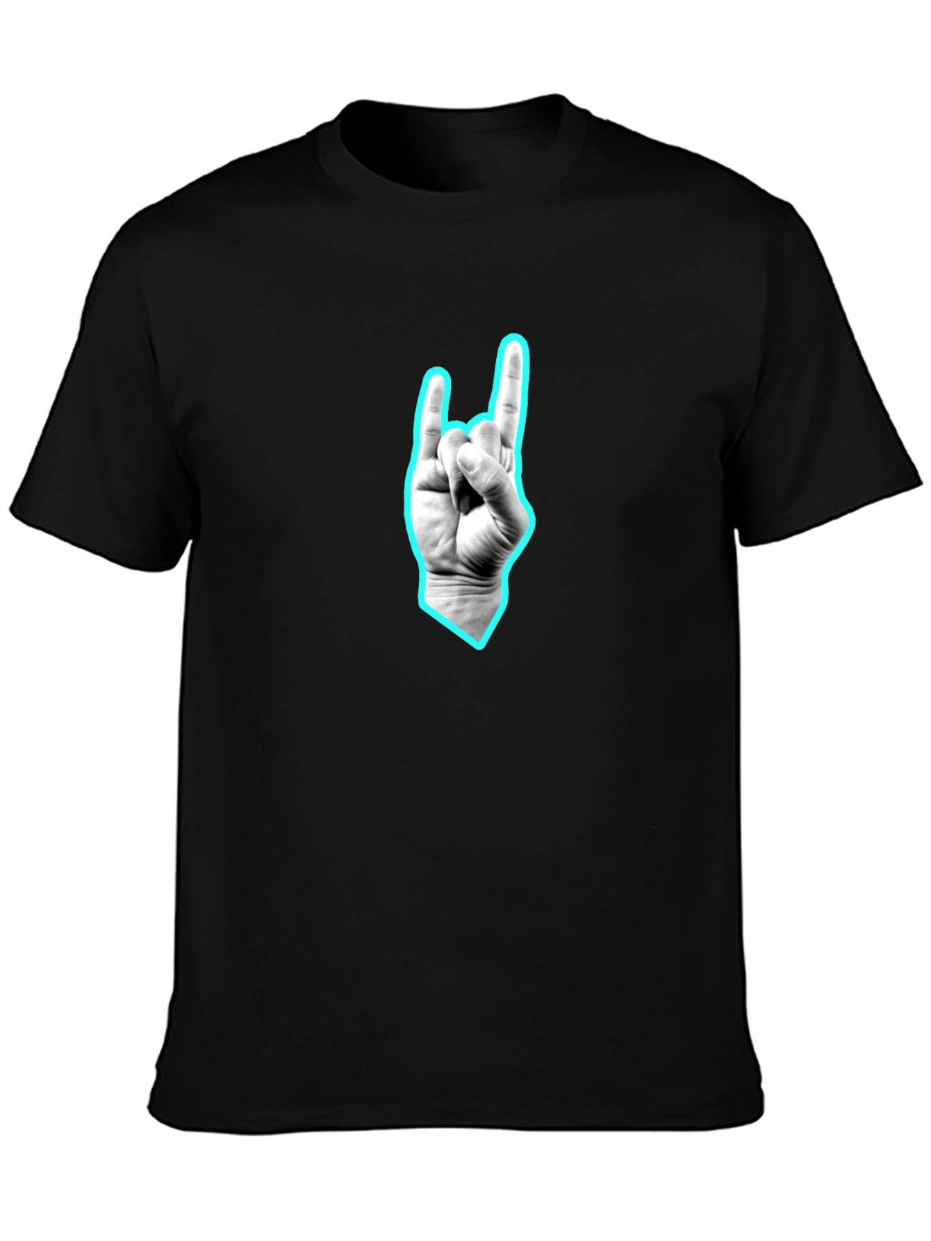 Black Graphic Tee - Rock On Hand