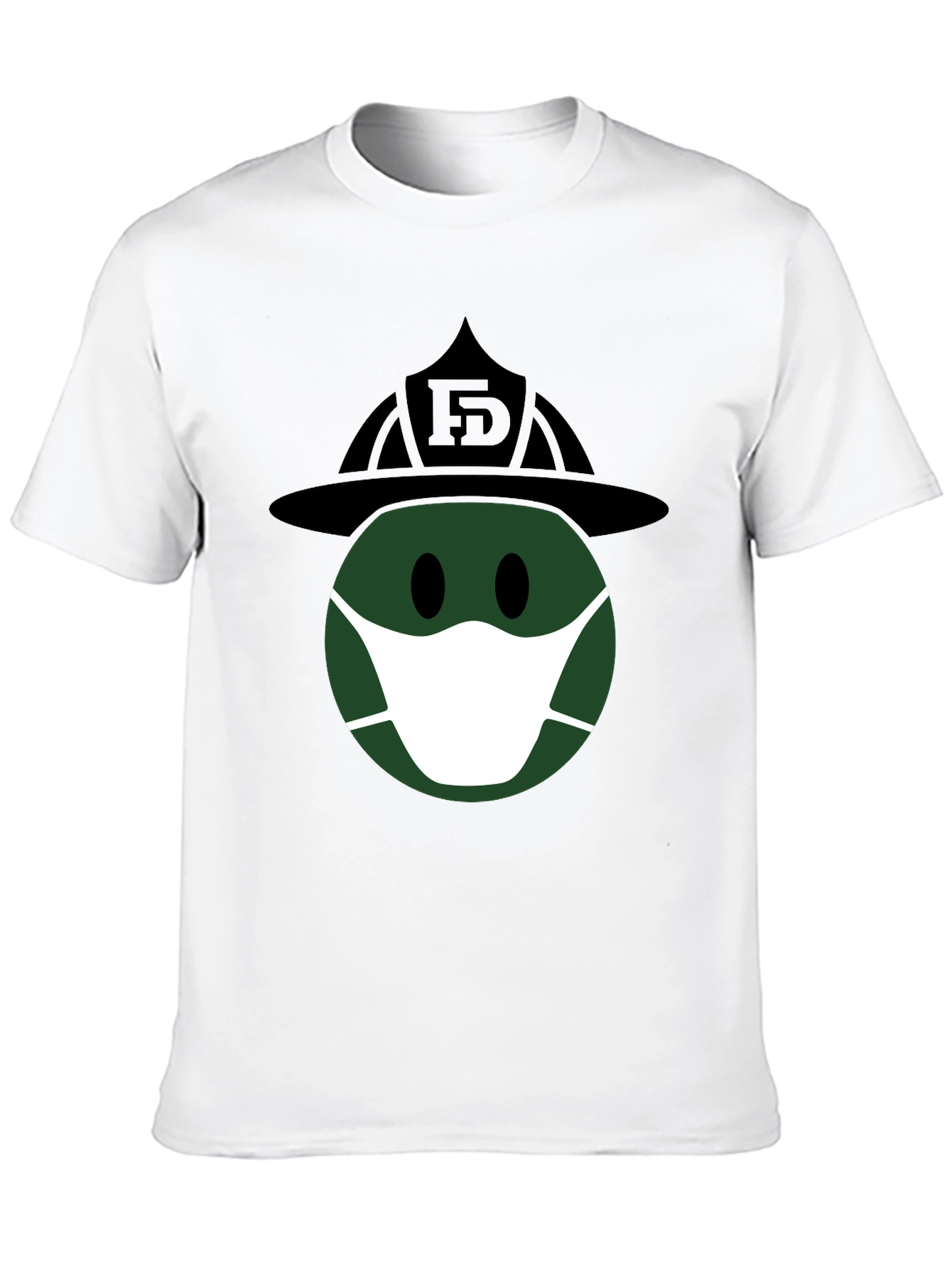 Firefighter Smiley Face Masked T-Shirt