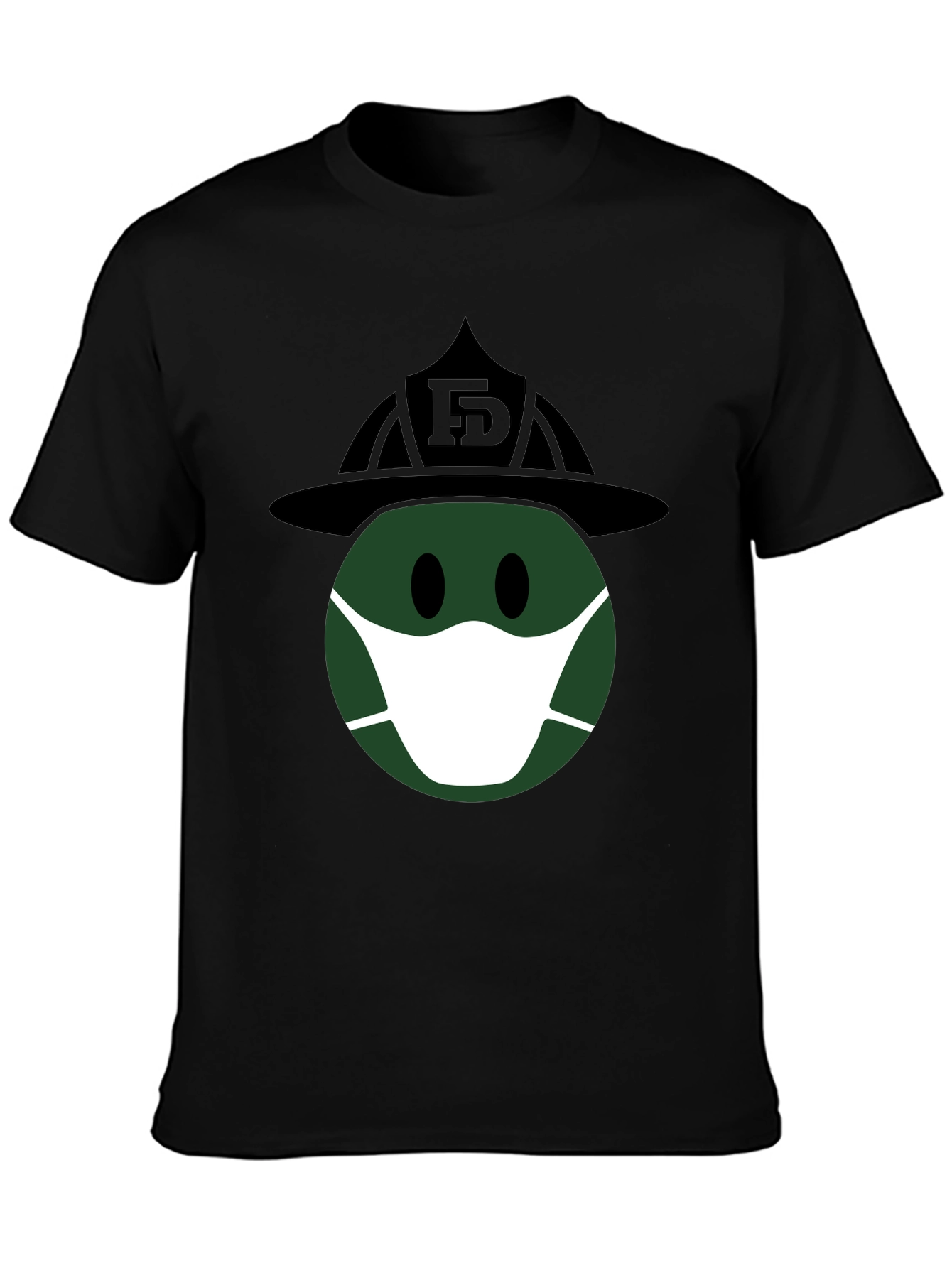 Firefighter Smiley Face Masked T-Shirt