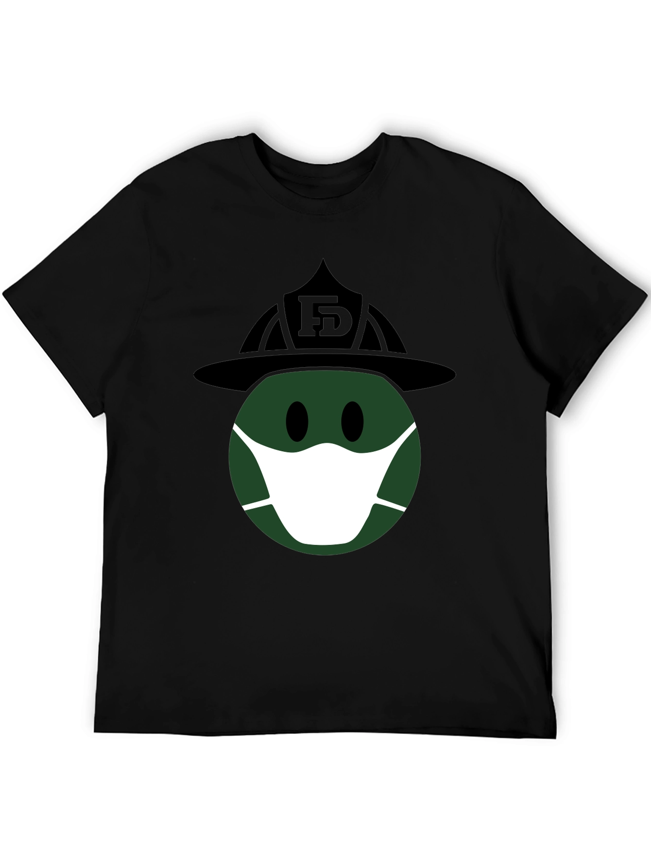 Firefighter Smiley Face Masked T-Shirt