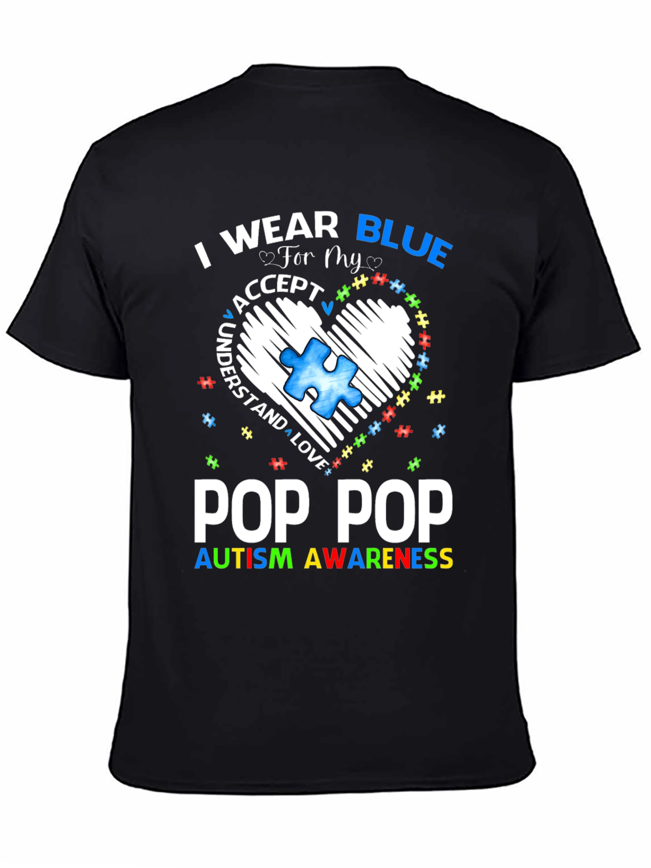 Pop Pop Autism Awareness T-Shirt