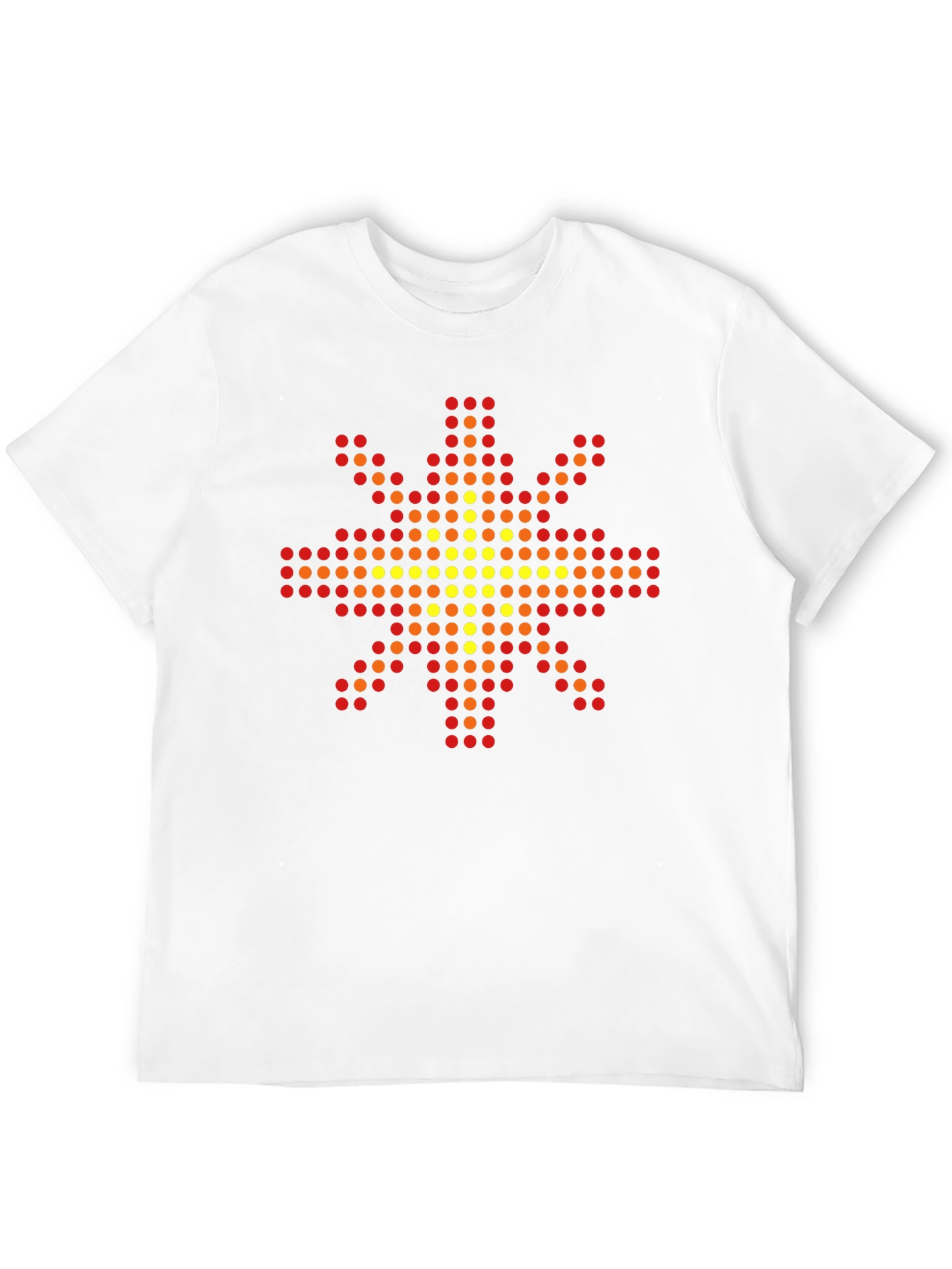 Geometric Pixel Sun Graphic Tee - Black Cotton