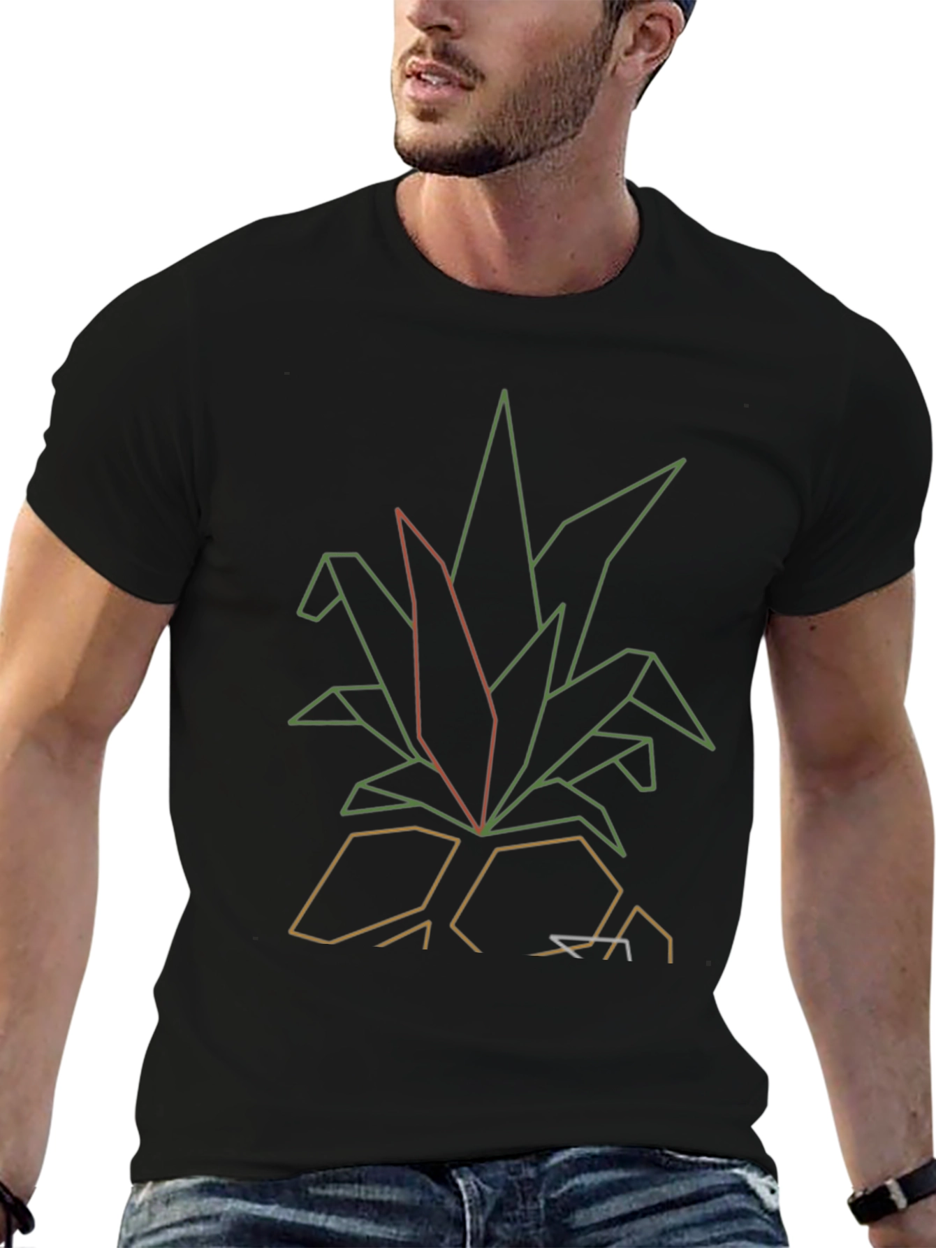 Geometric Pineapple Graphic Tee - Modern Style
