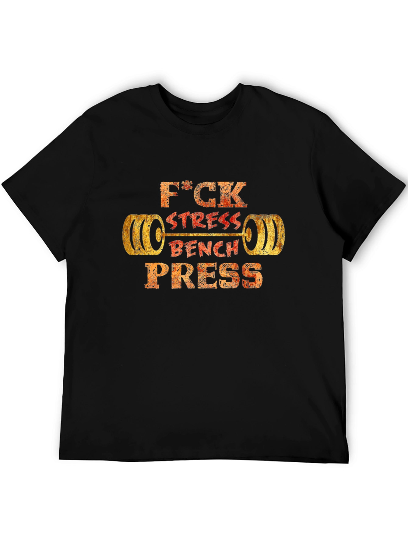 F*ck Stress Bench Press Black T-Shirt