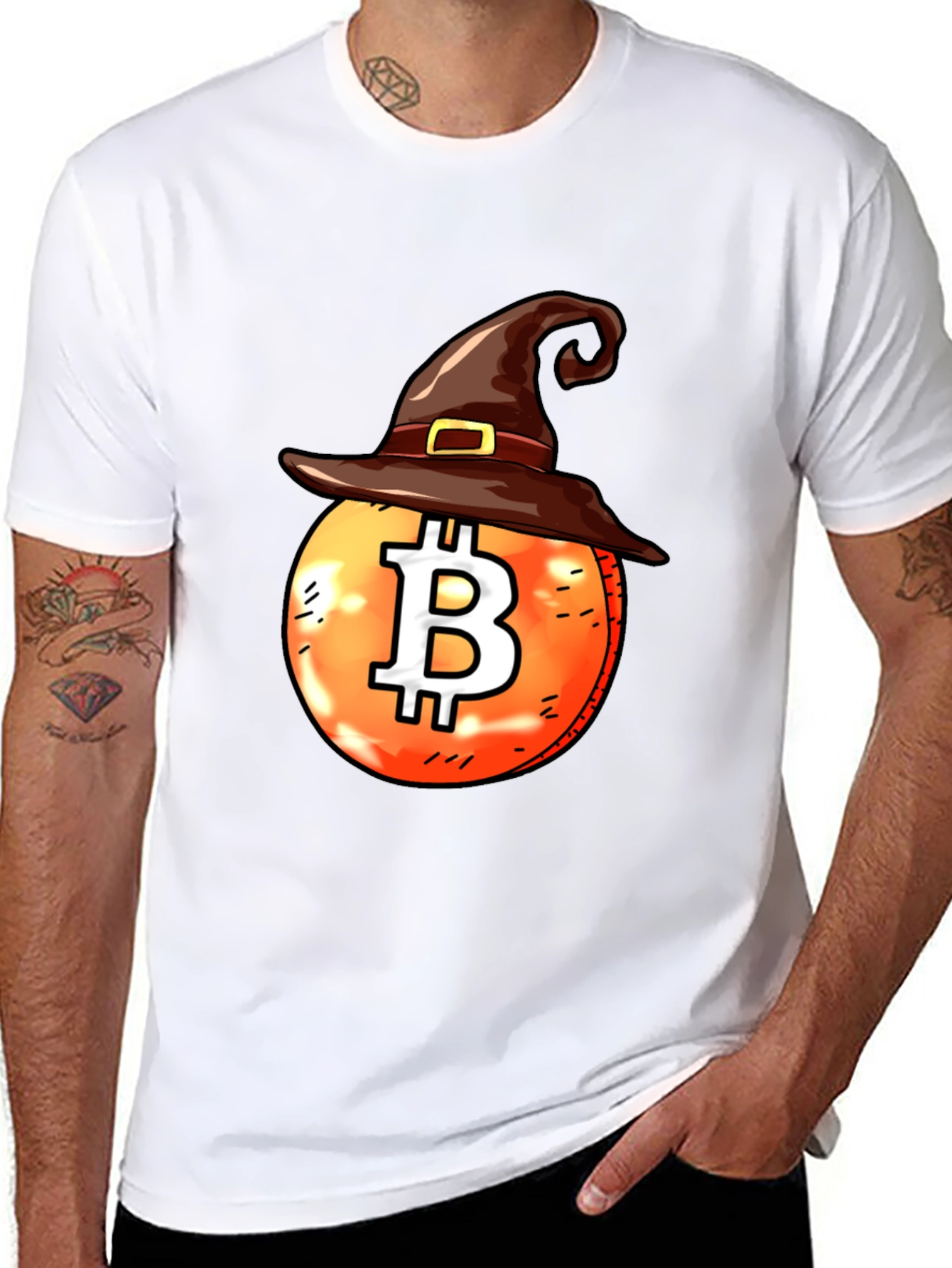 Halloween Bitcoin Witch Hat Tee