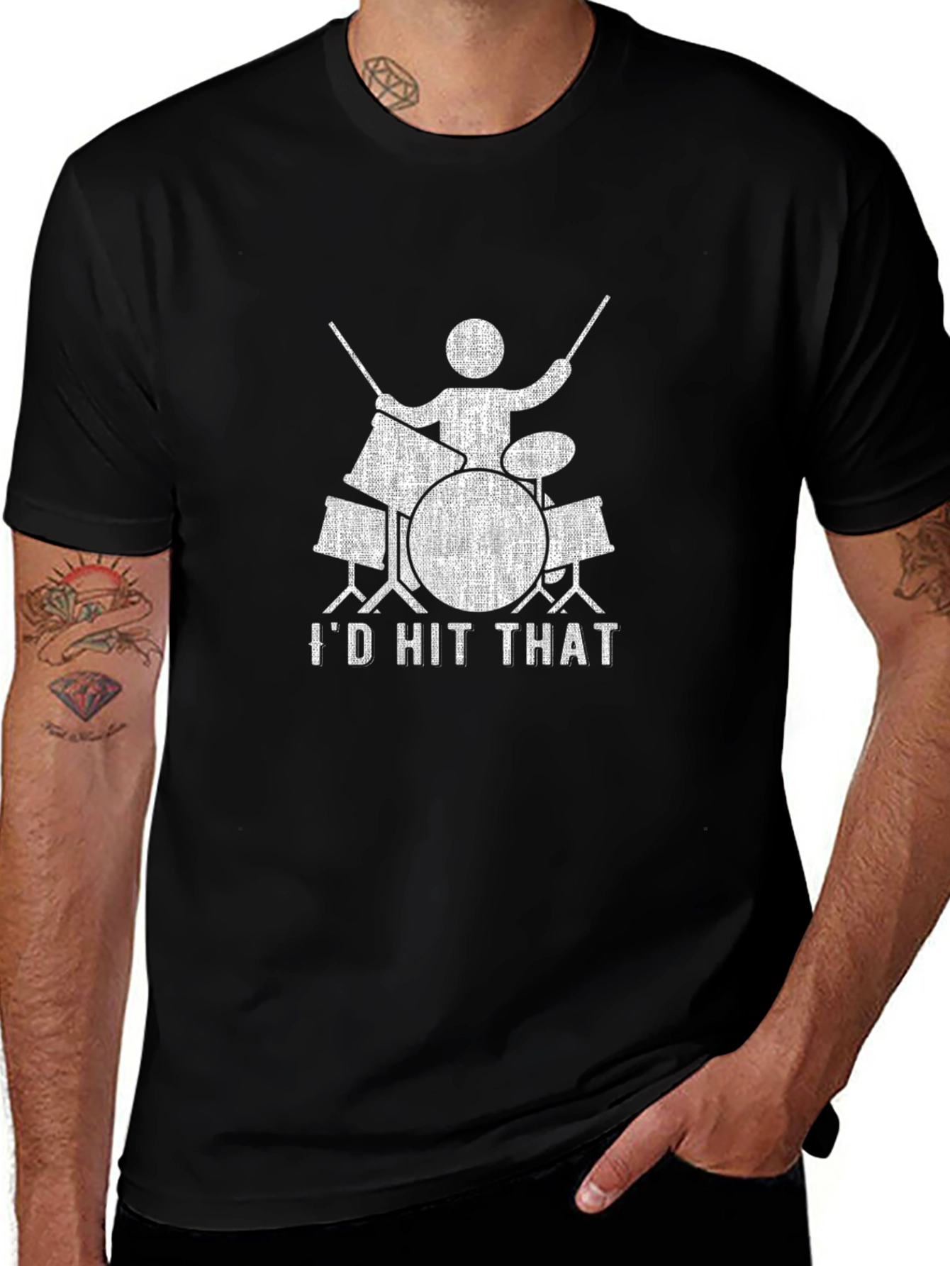 Id Hit That Drum Set T-Shirt - Musician Tee