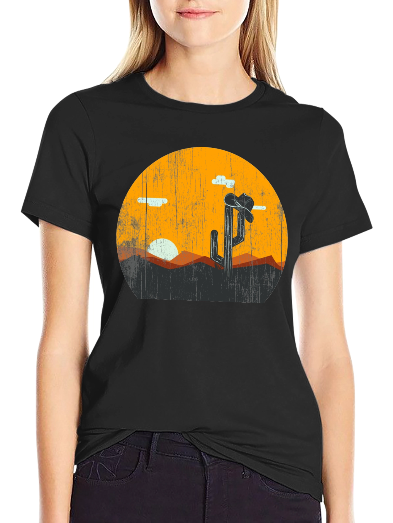 Desert Cactus Sunset Graphic Tee