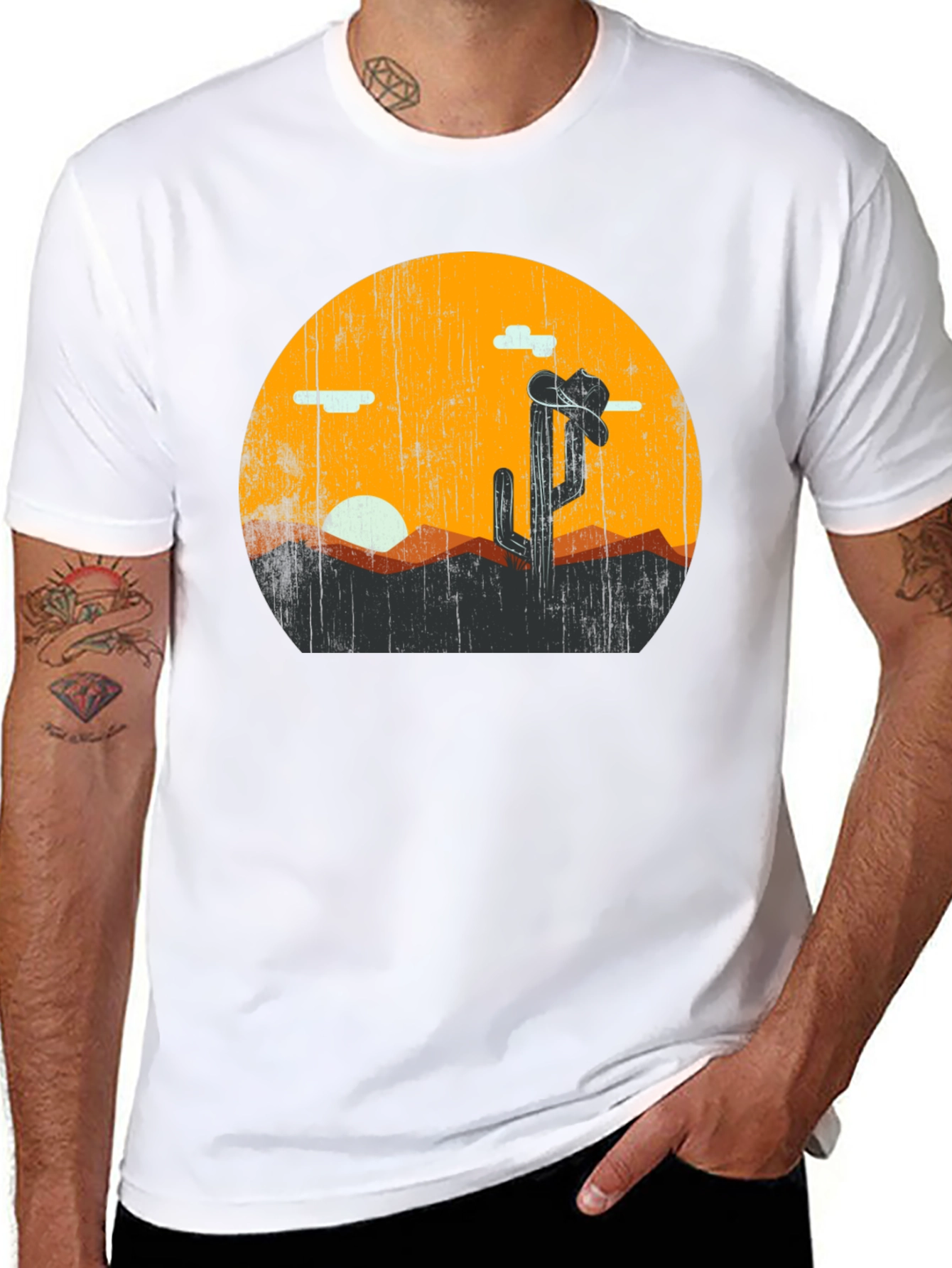 Desert Cactus Sunset Graphic Tee