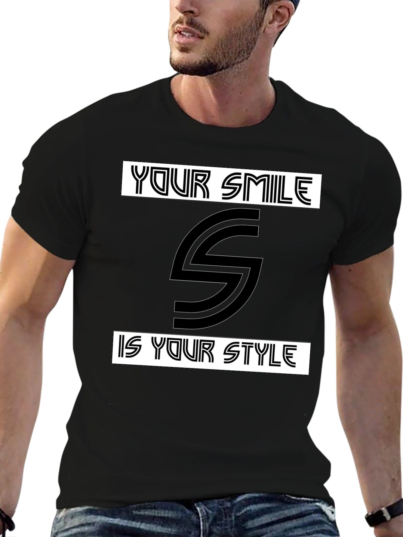 Smile Style Black Graphic Tee