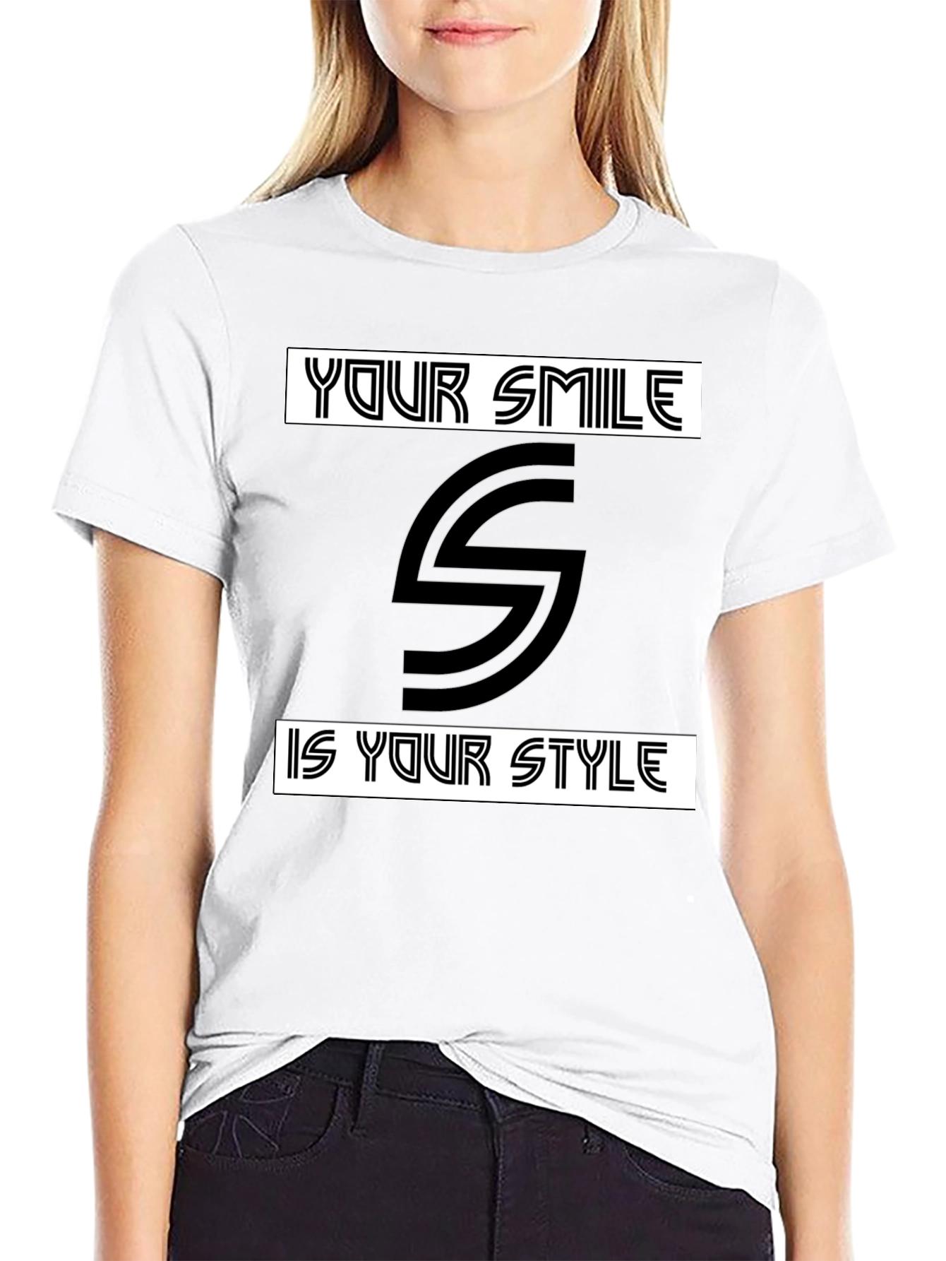 Smile Style Black Graphic Tee