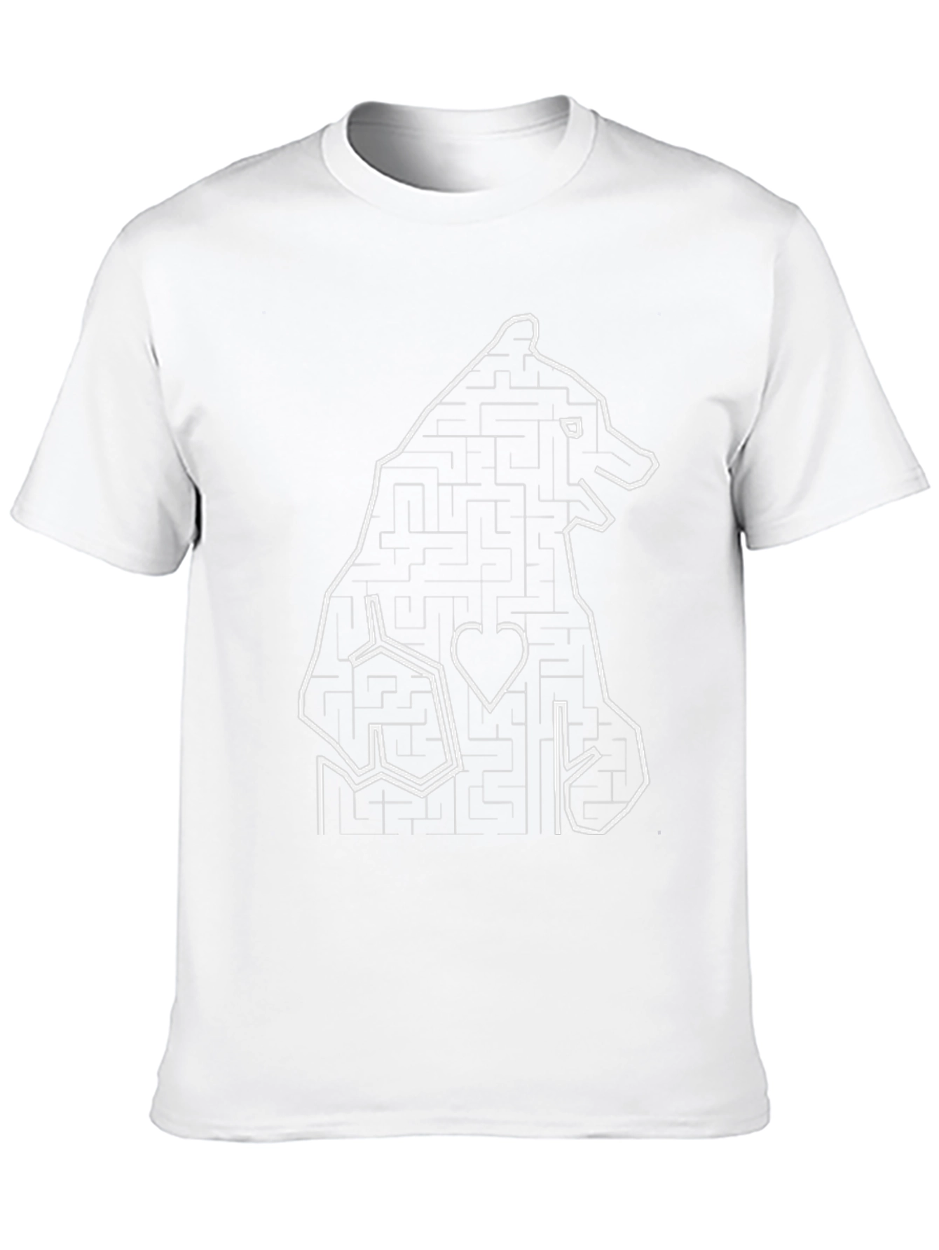 Bear Maze Graphic T-Shirt - Black