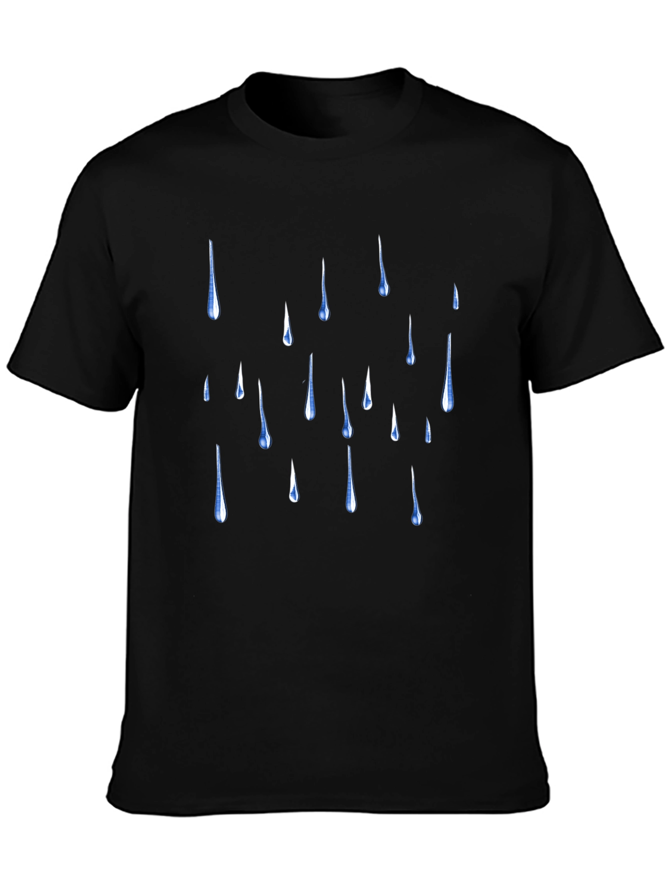 Rain Drop Graphic Black T-Shirt