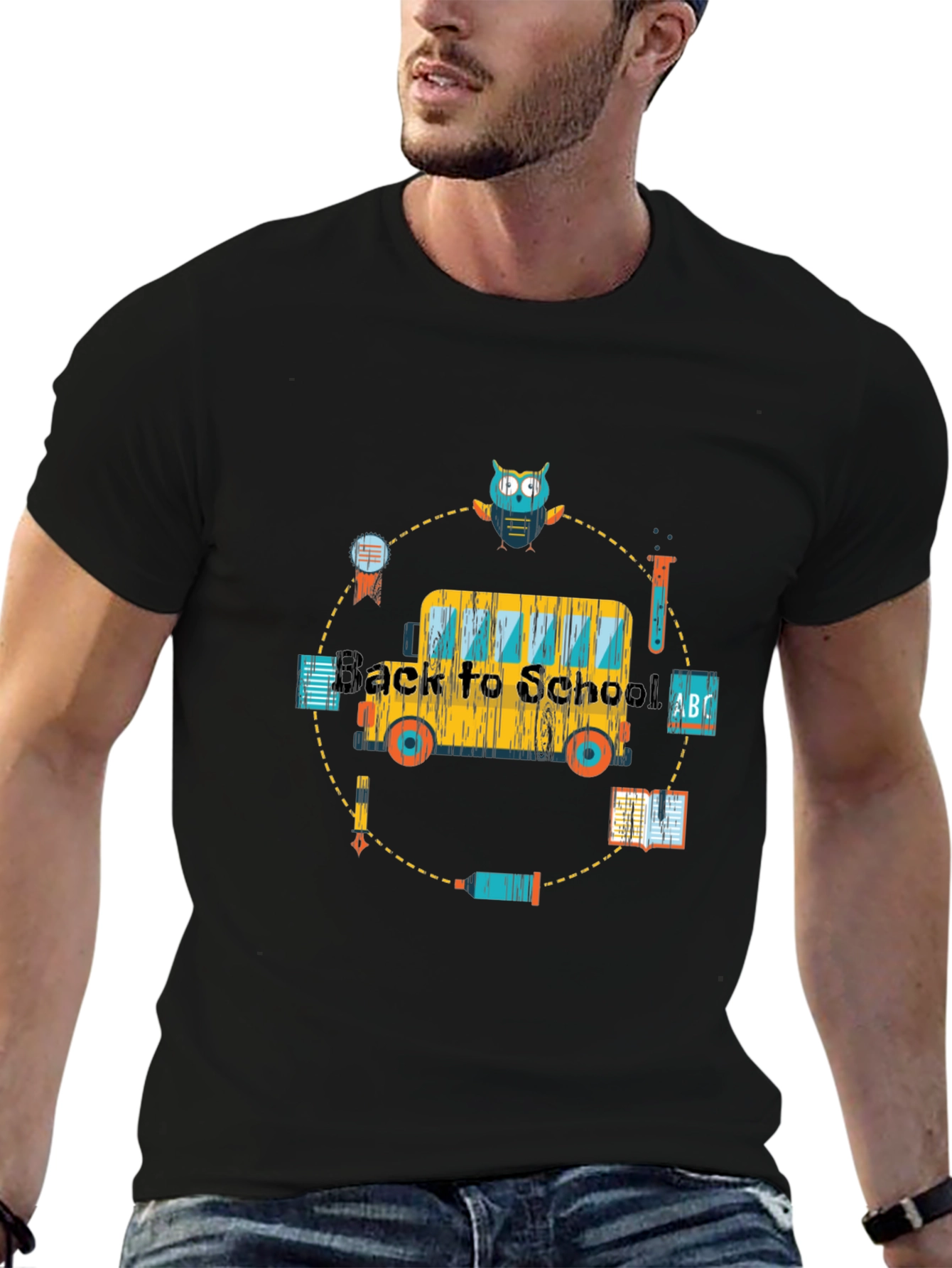 Back to School Bus Graphic T-Shirt