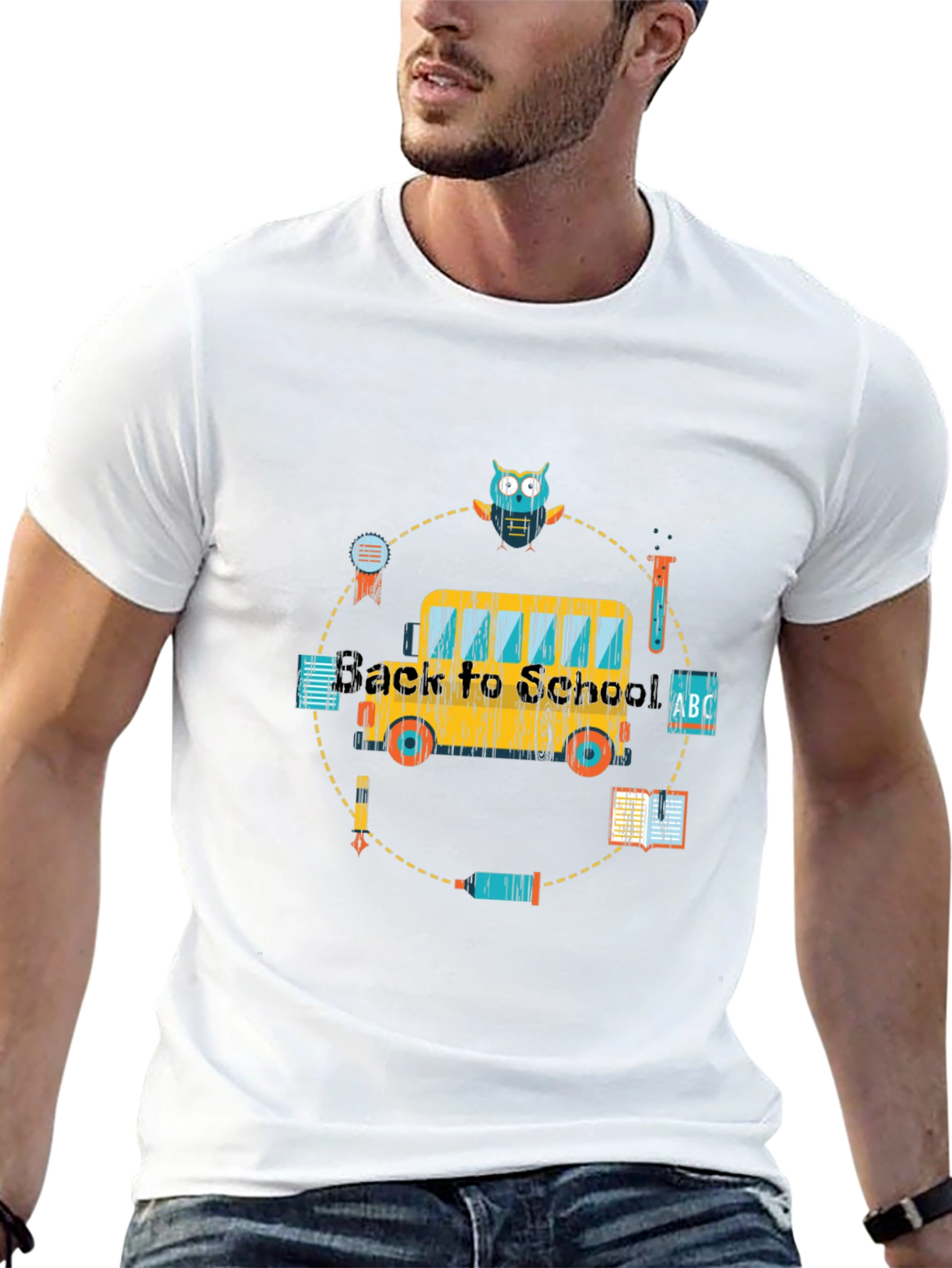 Back to School Bus Graphic T-Shirt