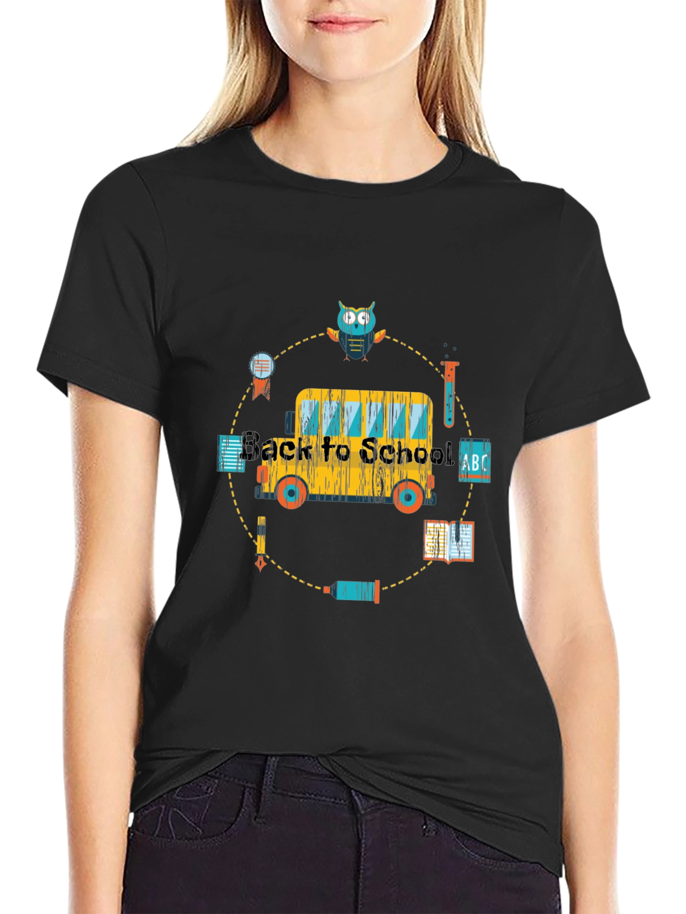 Back to School Bus Graphic T-Shirt