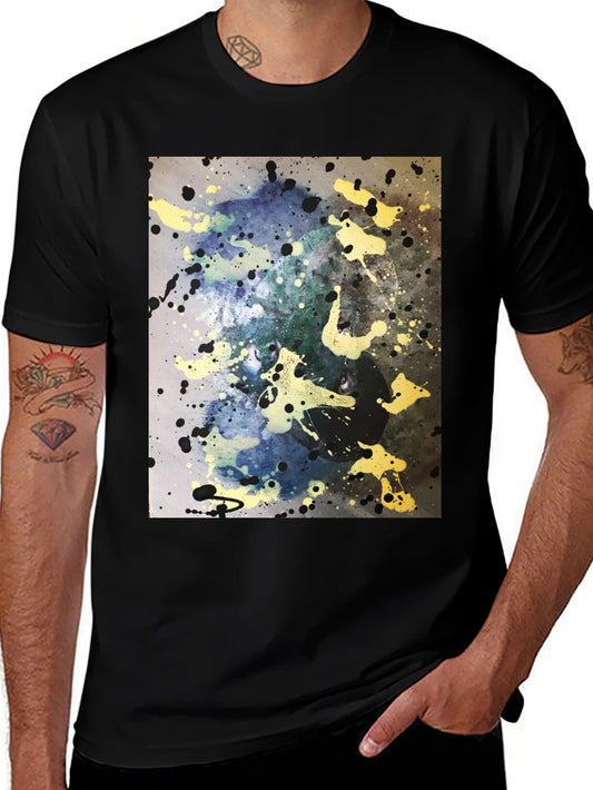Abstract Splatter Art Black T-Shirt