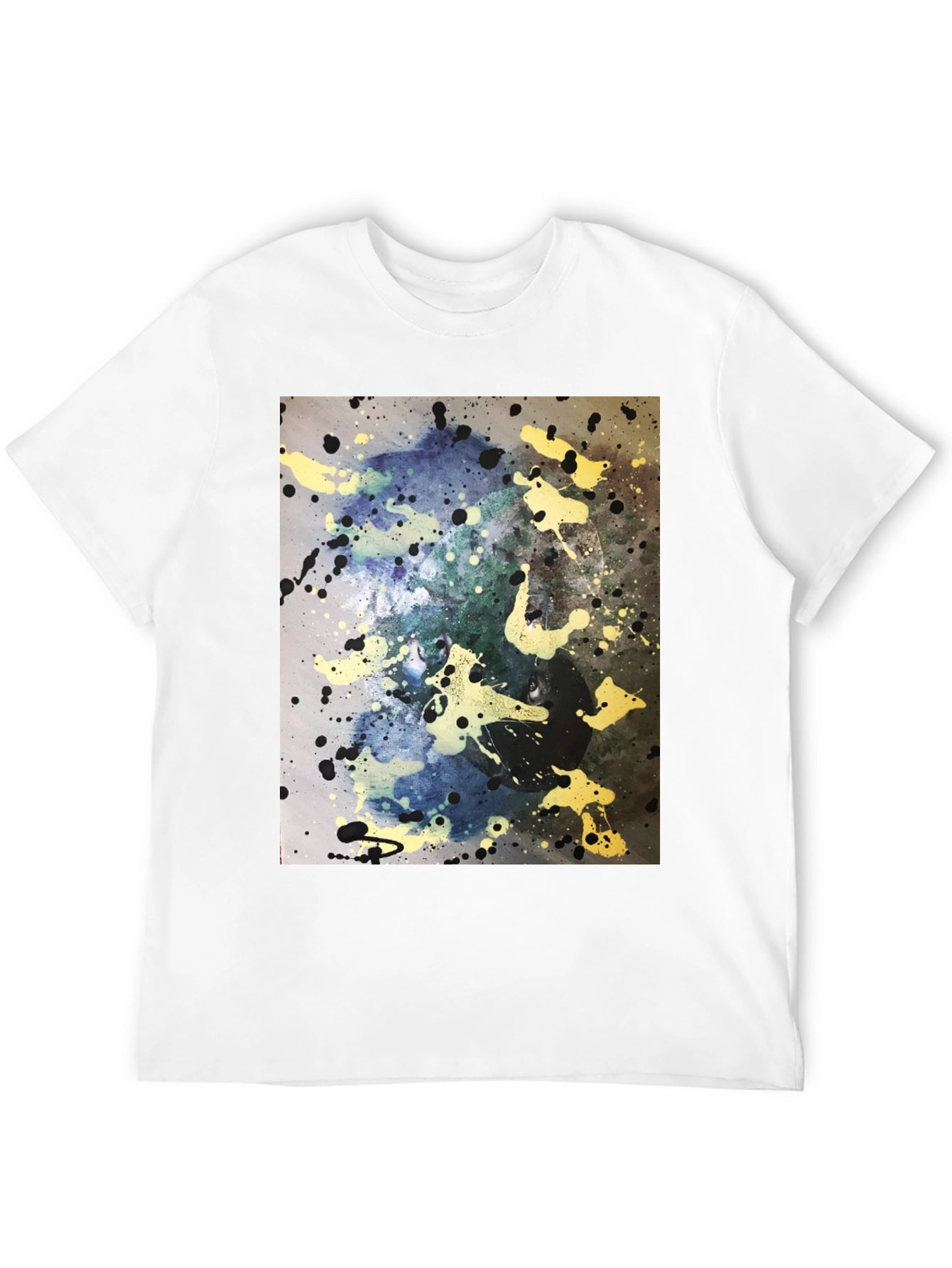 Abstract Splatter Art Black T-Shirt