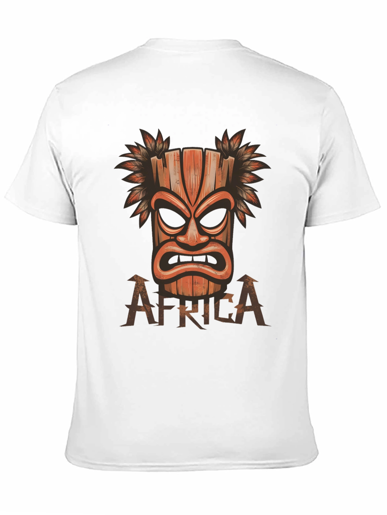 Tribal Mask Graphic Print Black T-shirt
