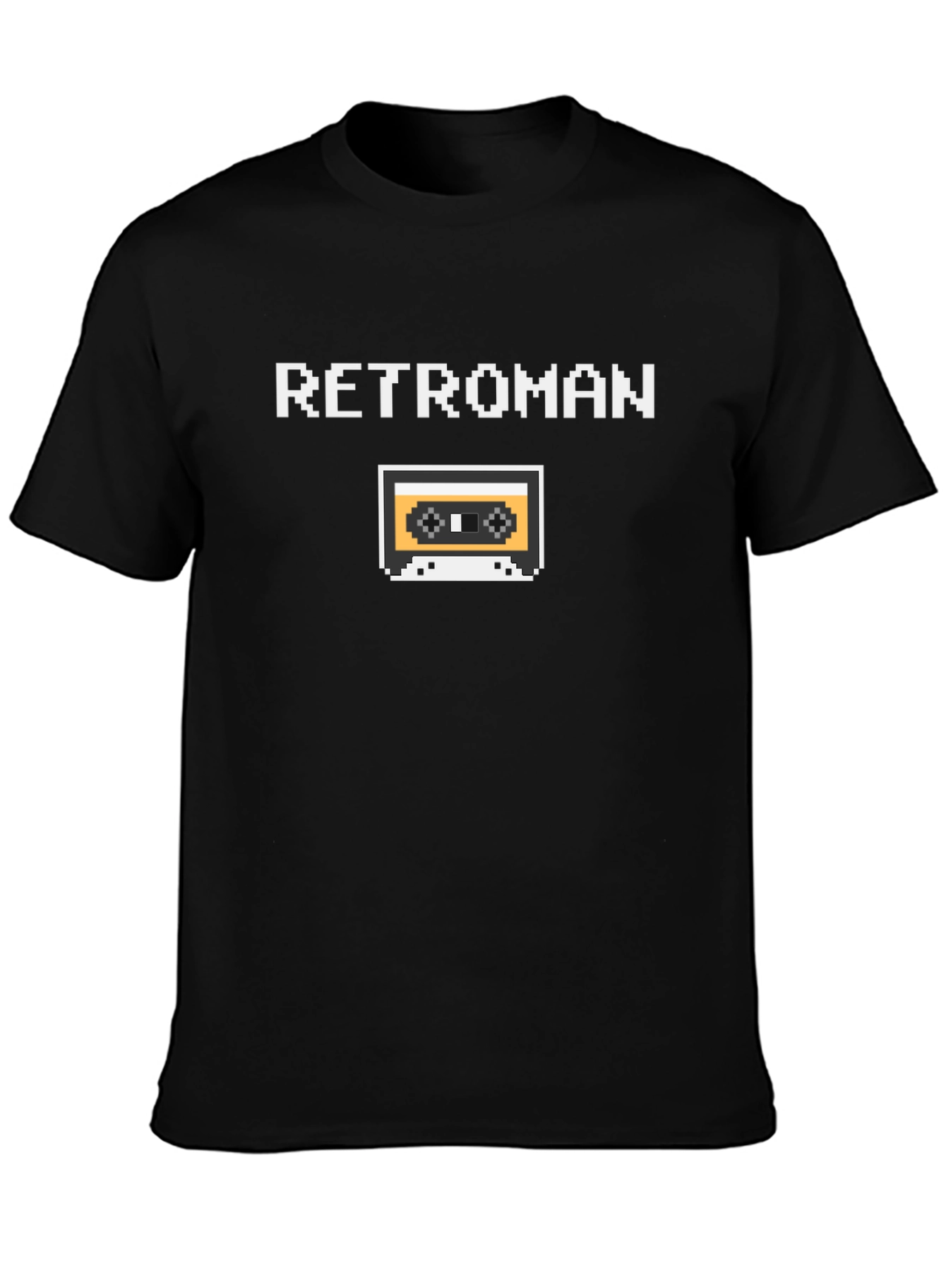 Retroman Retro Cassette Tape Black T-Shirt