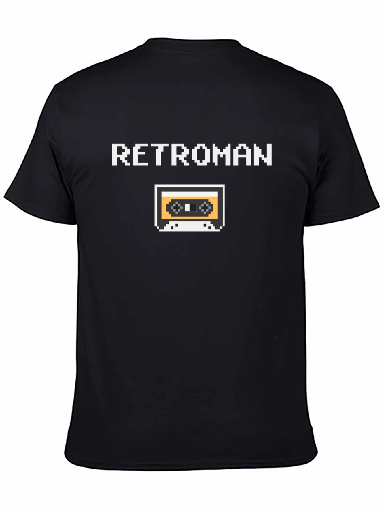 Retroman Retro Cassette Tape Black T-Shirt