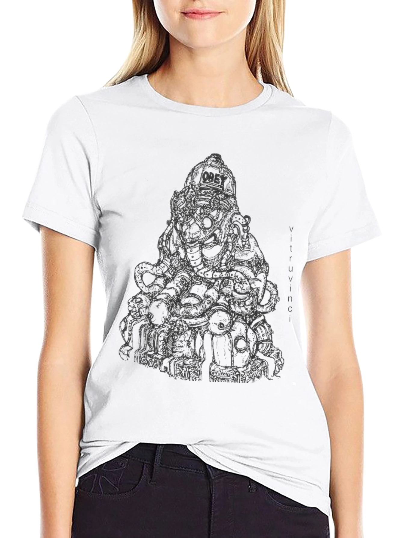 Mens Black Graphic Print T-Shirt